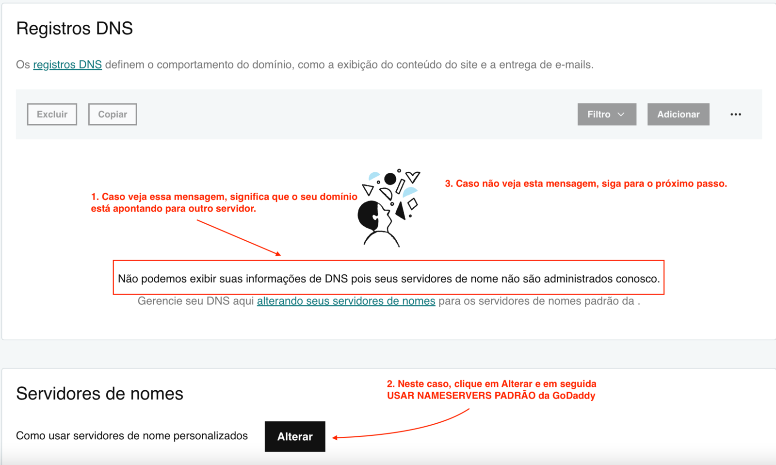 GoDaddy nameserver notice when the domain uses external DNS
