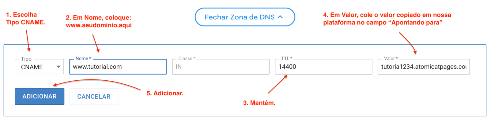 Configure the www CNAME record in HostGator