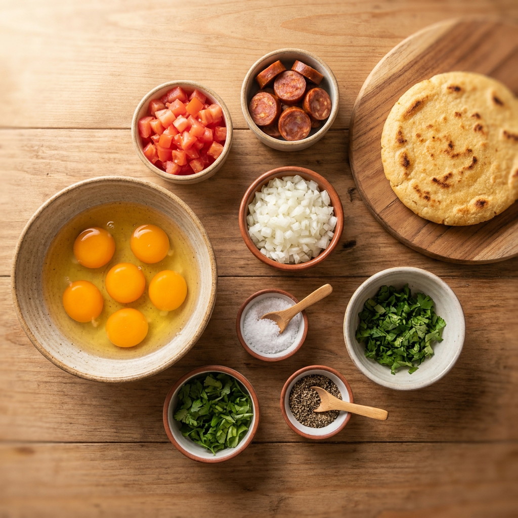 Huevos pericos con chorizo casero
