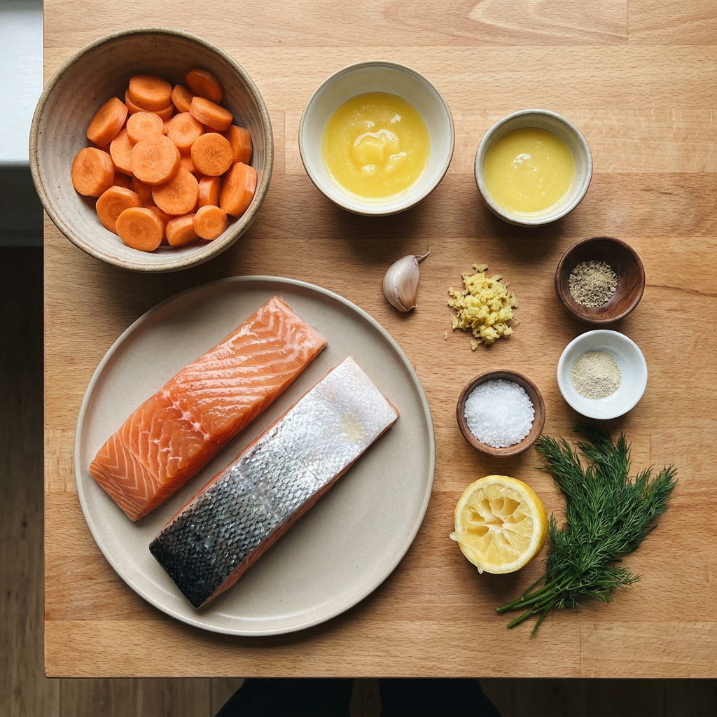 Salmón salvaje con puré de zanahoria al ghee