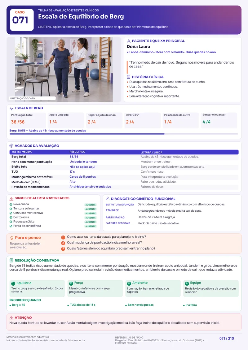 Caso comentado de avaliação funcional