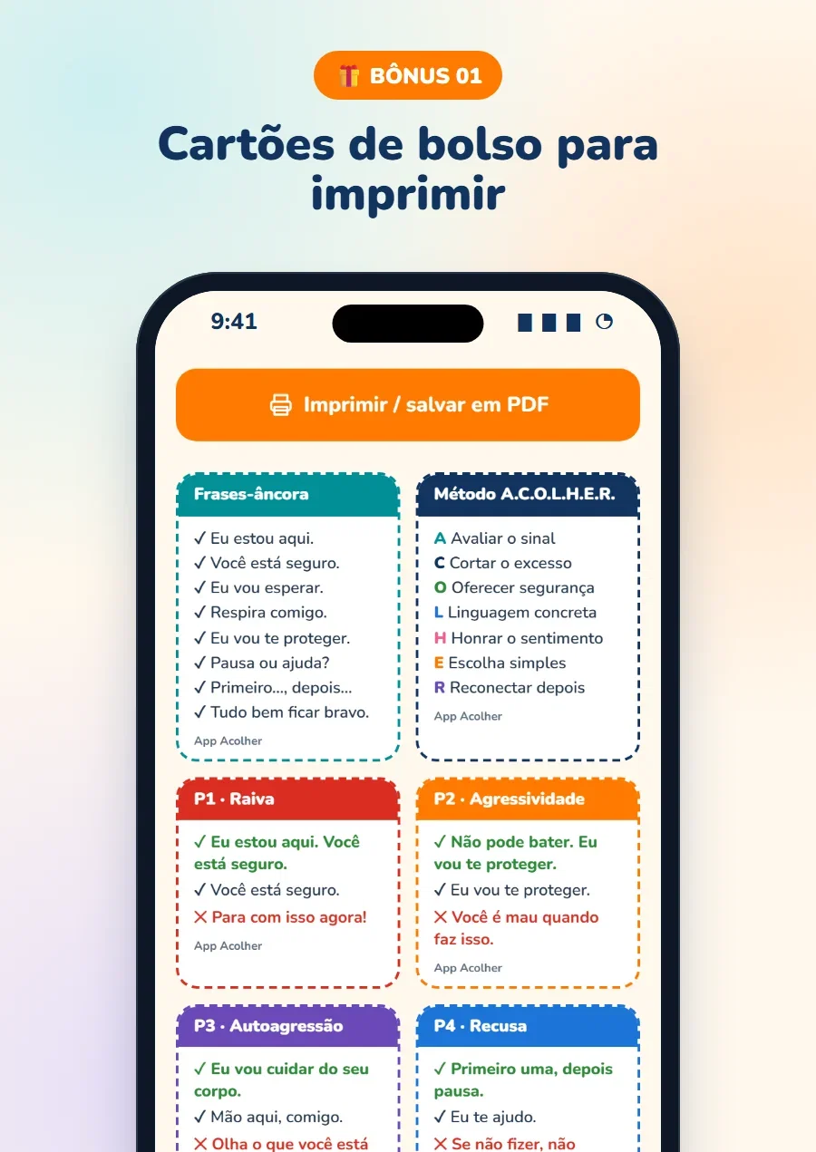 Cartões de Bolso com Frases-Âncora