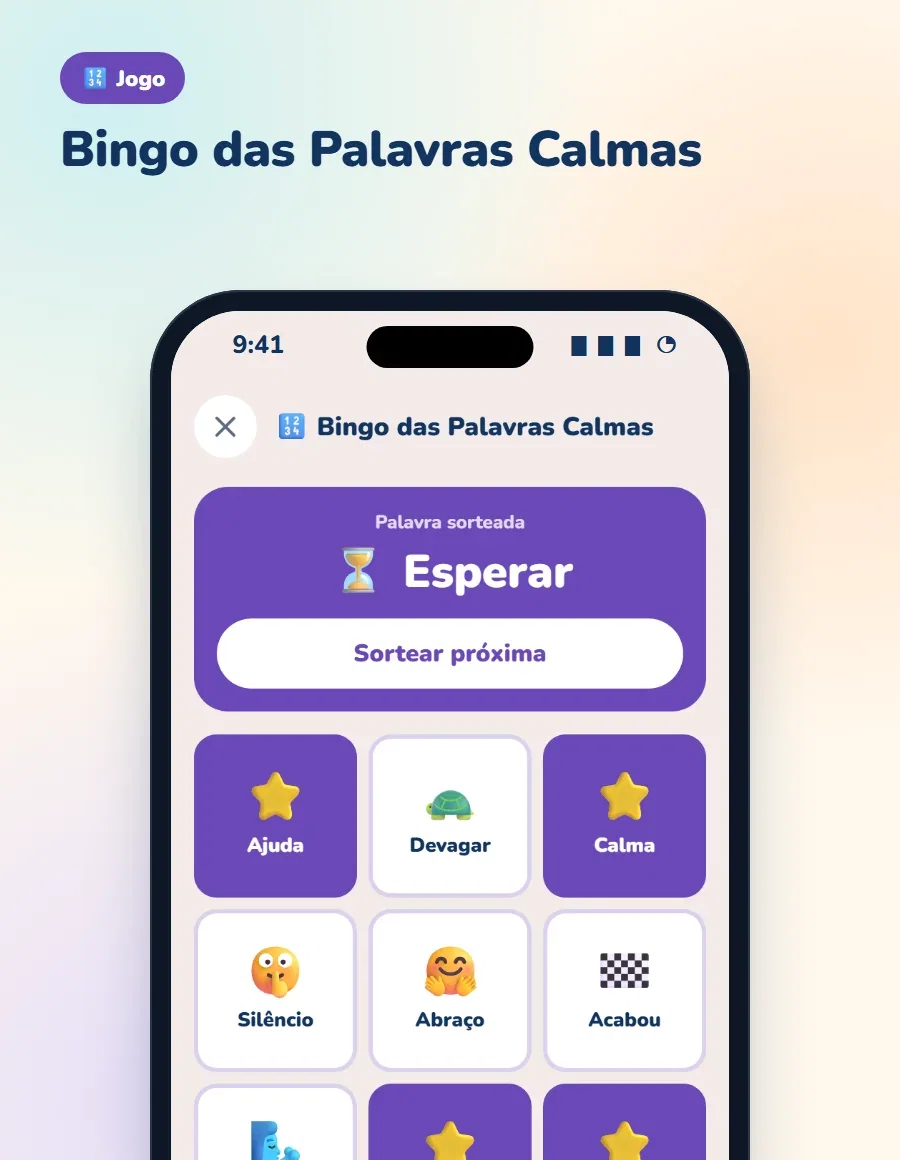 Bingo das Palavras Calmas