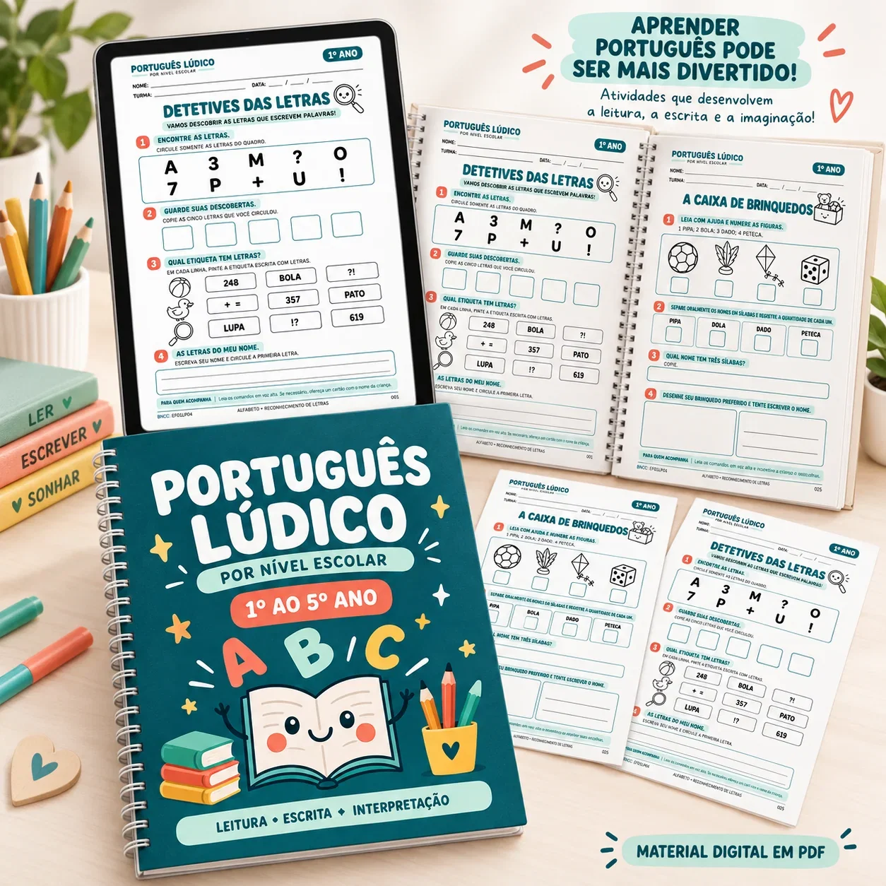 Português Lúdico: apostila e atividades por nível escolar