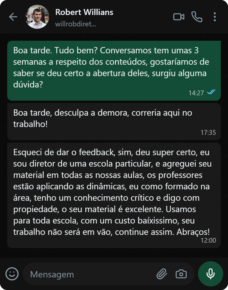 Depoimento de comprador sobre o 365 Atividades