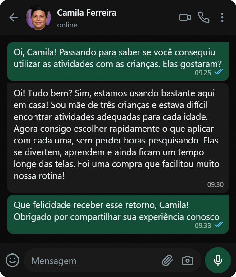 Depoimento de comprador sobre o 365 Atividades