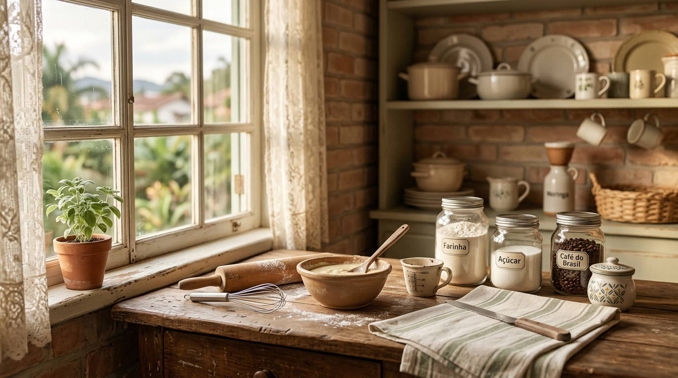 Cozinha caseira com utensílios e ingredientes para as receitas do Protocolo