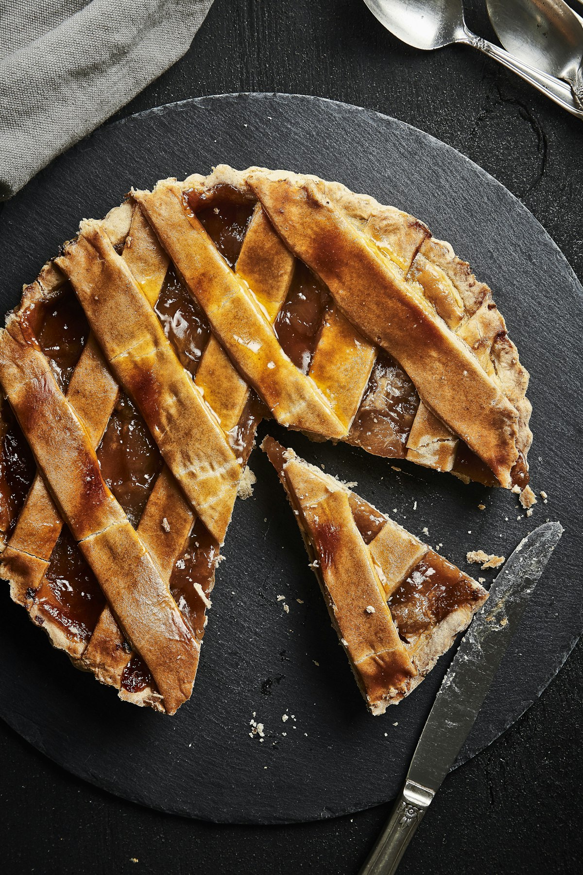 American apple pie with golden crust