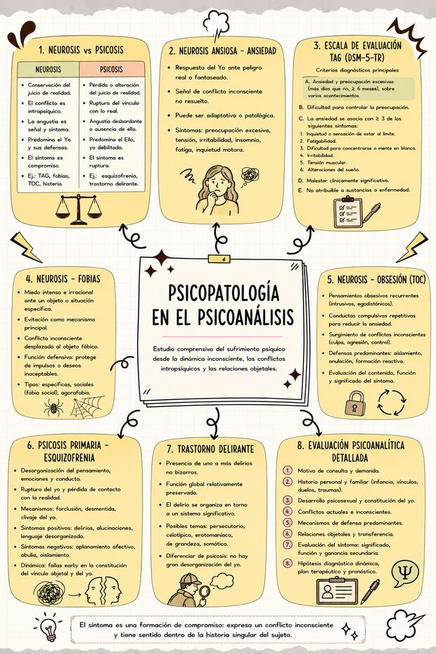 Infografía: psicopatología en el psicoanálisis