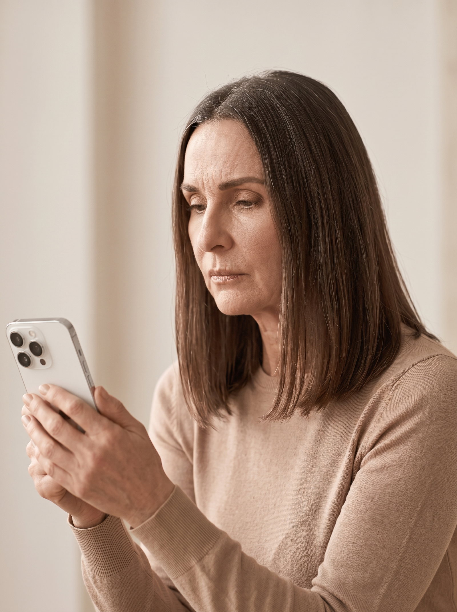 Woman looking at her phone