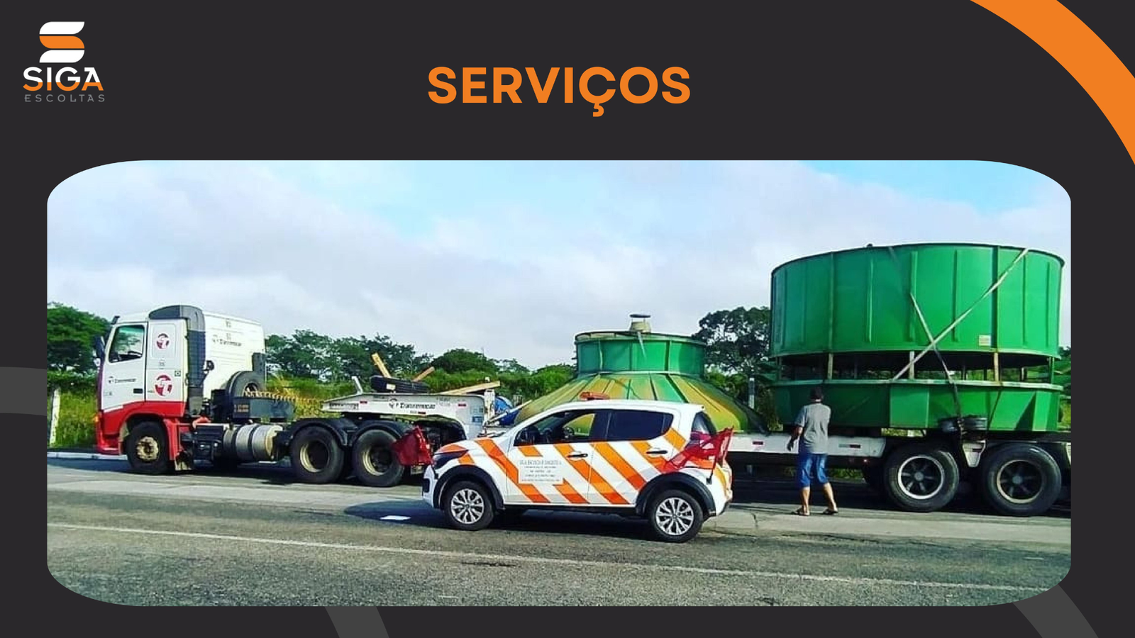Veículo batedor em operação rodoviária