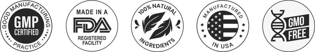 GMP FDA Non-GMO Made in USA Badges