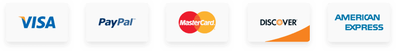 Visa PayPal Mastercard Discover Amex