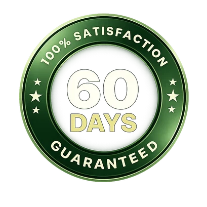 60-day money-back guarantee seal