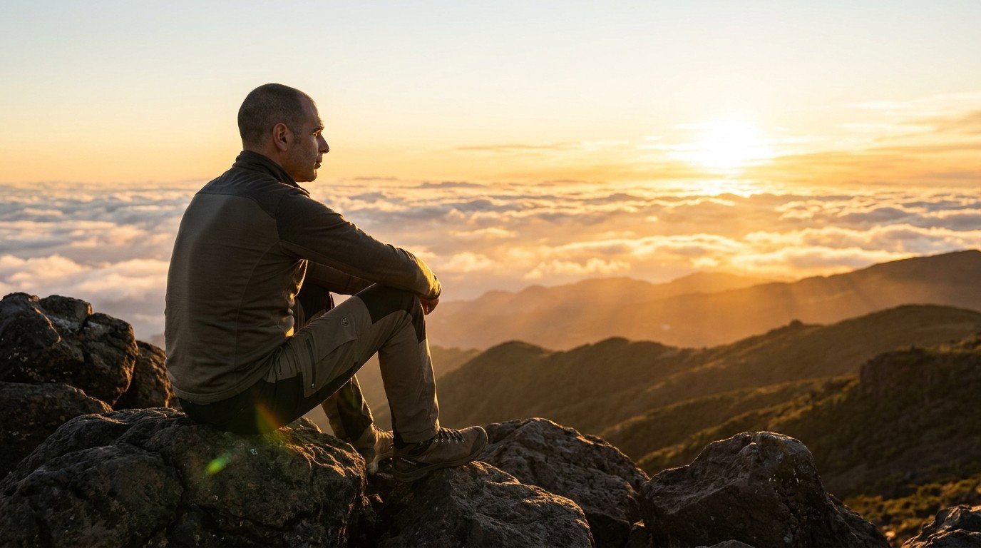 Cumbre al atardecer