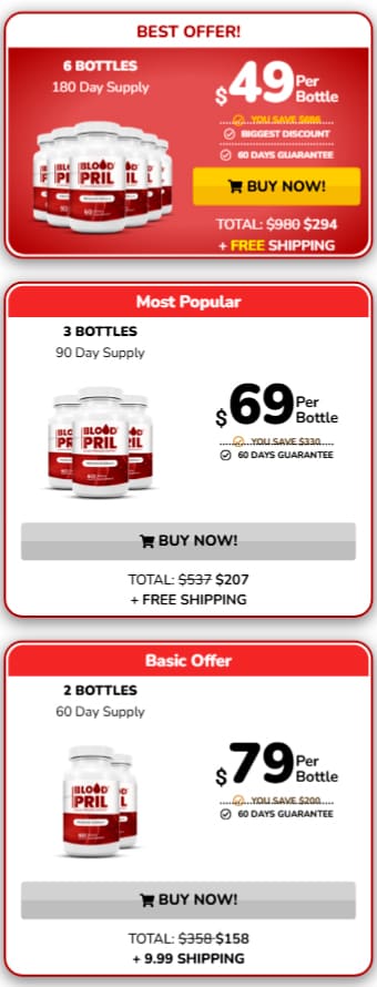 BloodPril package pricing