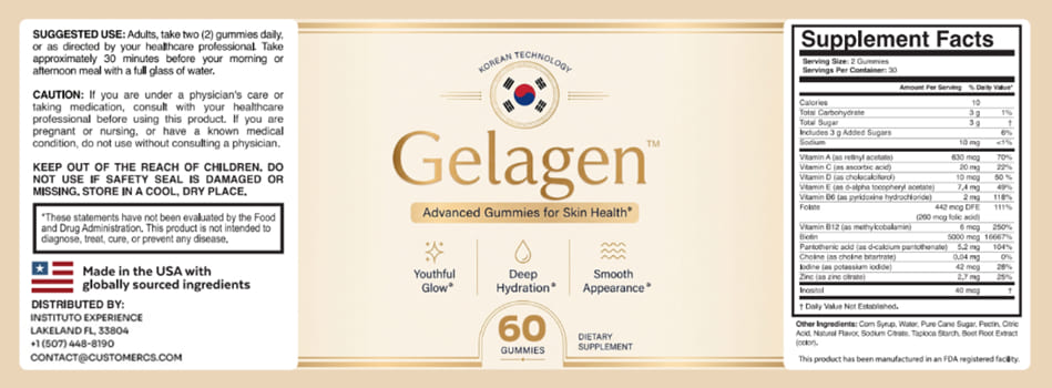 Gelagen Supplement Facts