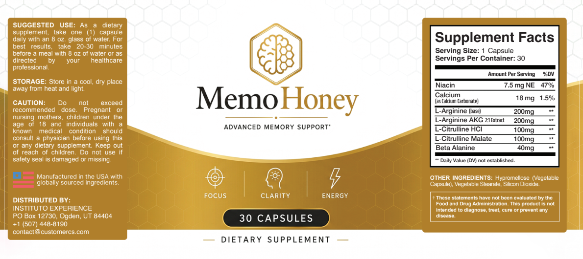 MemoHoney ingredients