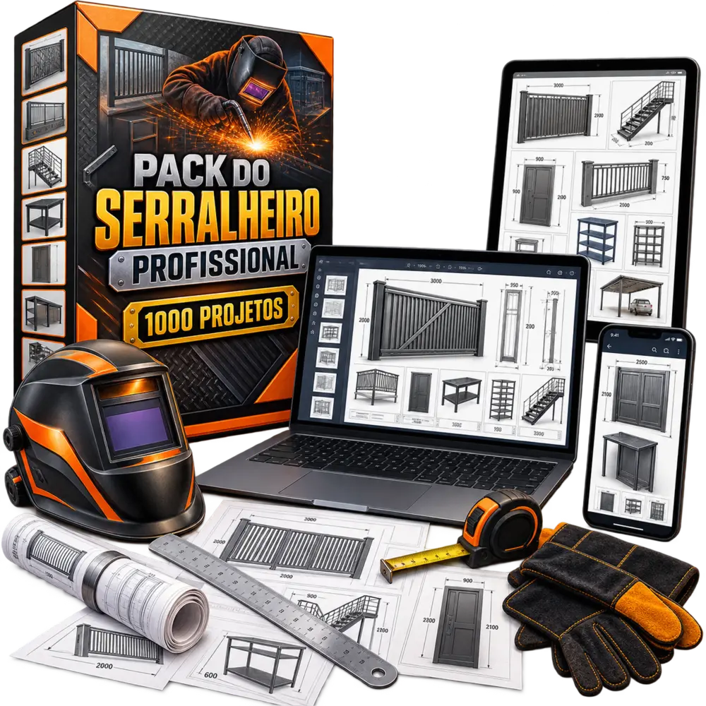 Conteúdo do Pack do Serralheiro Profissional com projetos prontos