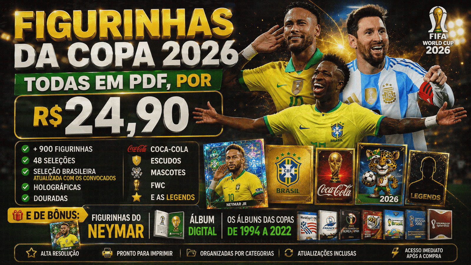 Kit Figurinhas Mundial 2026