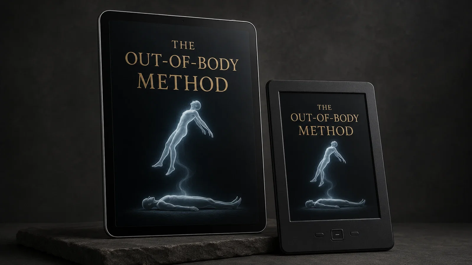 The Out-of-Body Method ebook shown on a tablet and an e-reader