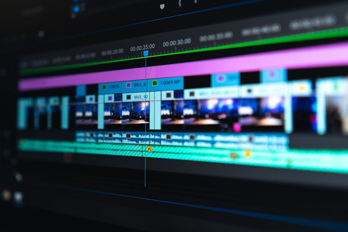 Creator planning and organizing a video editing workflow on a computer