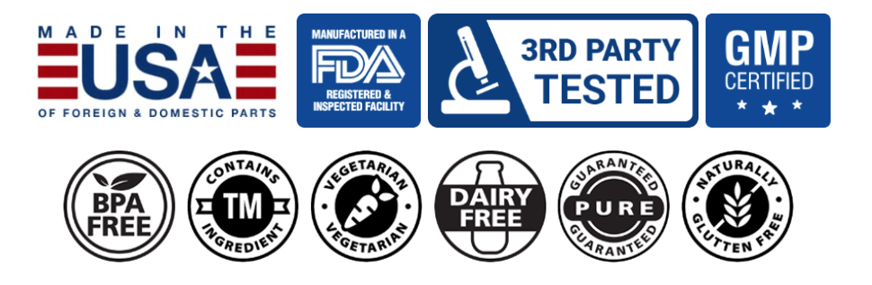 GMP Certified, Made in USA, Third-Party Tested