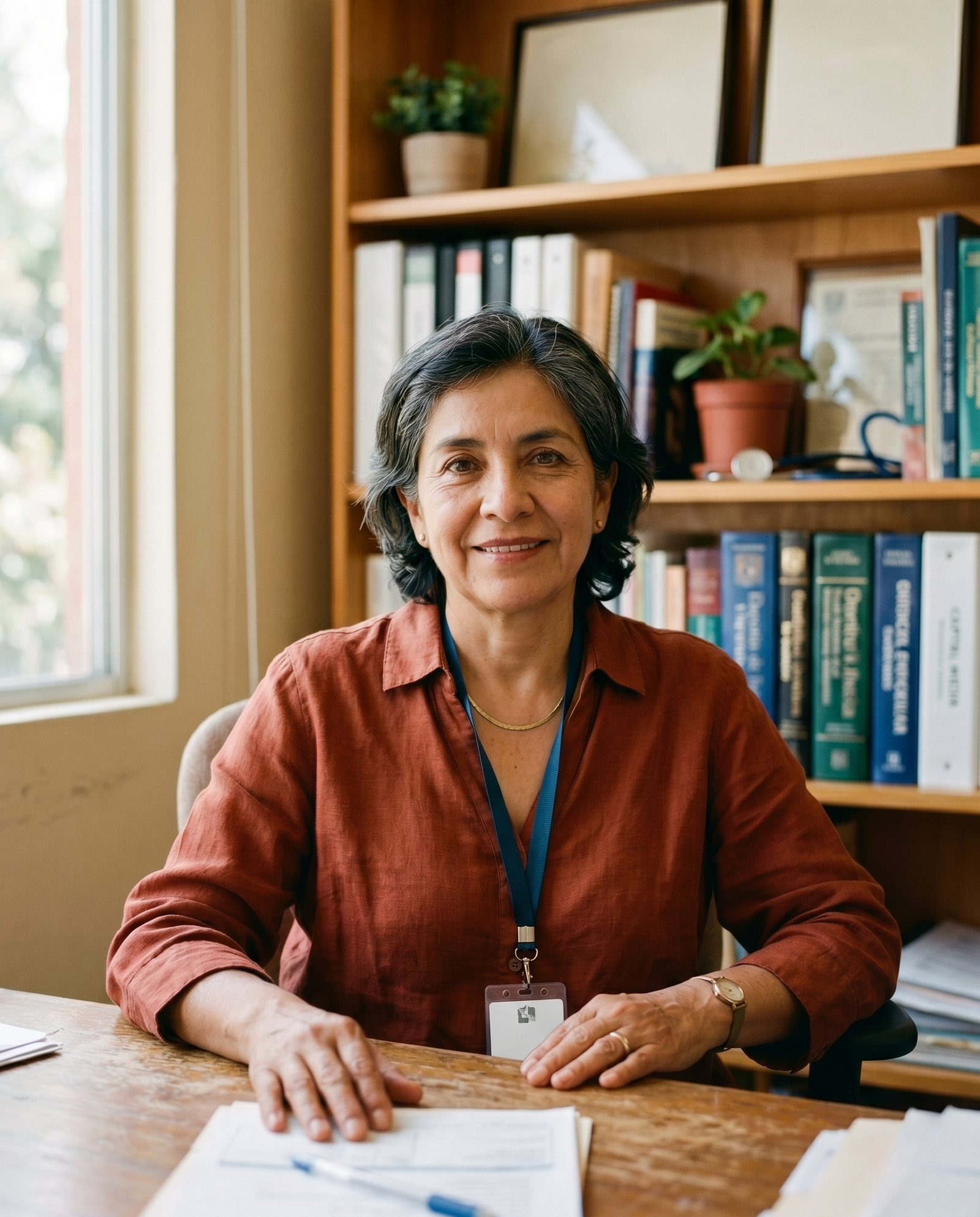 Dra. Patricia Mendoza en su consultorio
