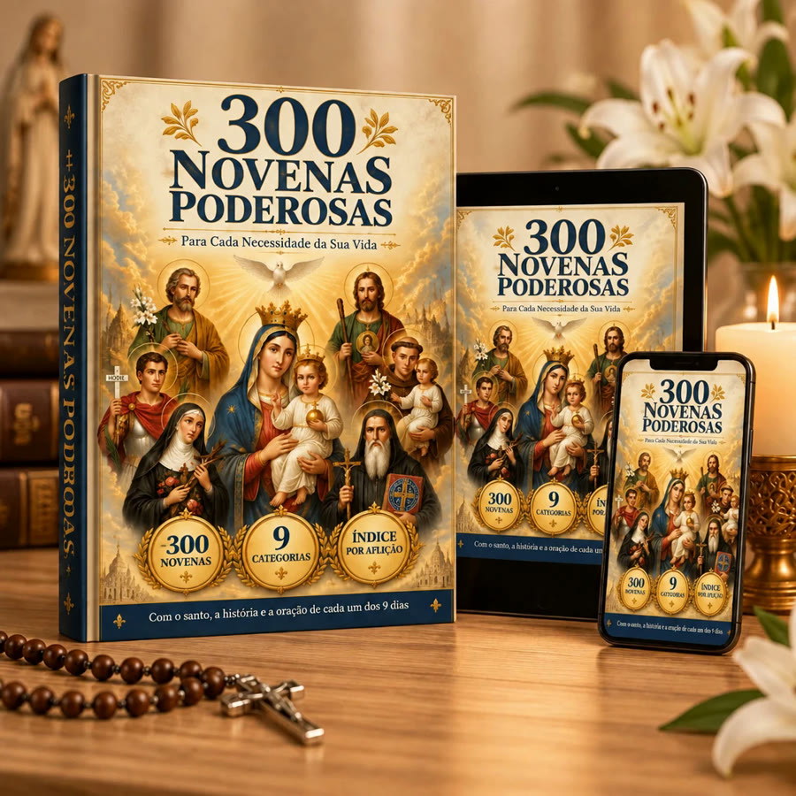 Livro digital 300 Novenas Poderosas no tablet e no celular
