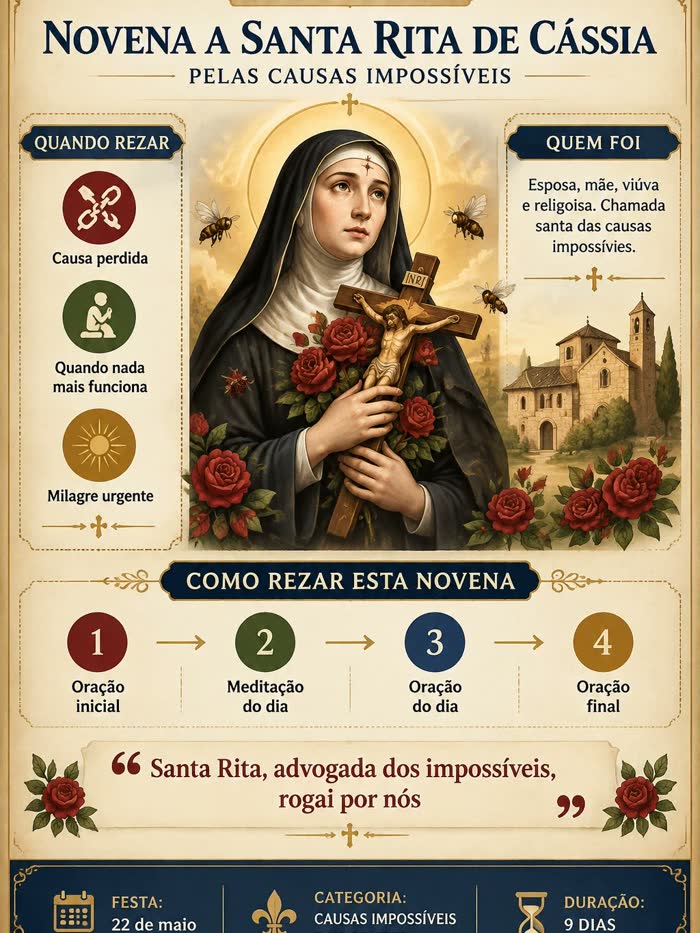 Página da Novena a Santa Rita de Cássia