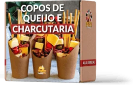 Copinhos de queijos e charcutaria