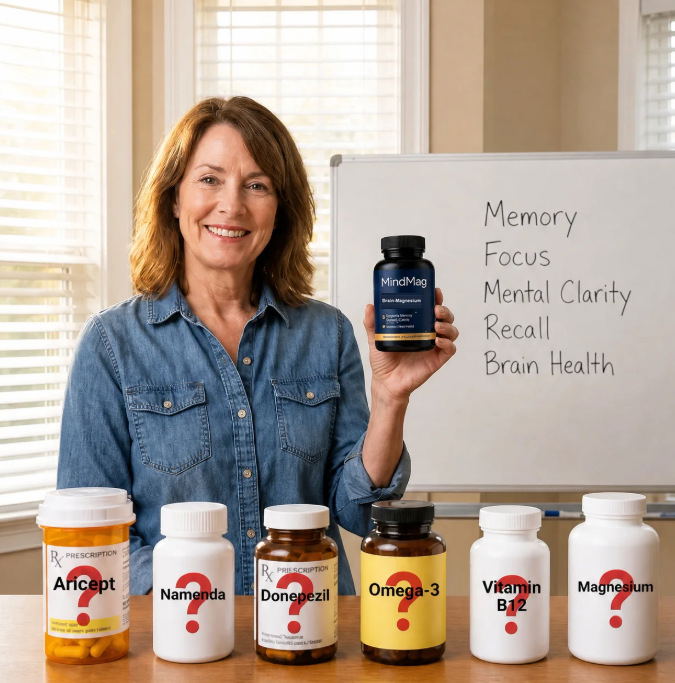 Woman holding MindMag Brain-Magnesium