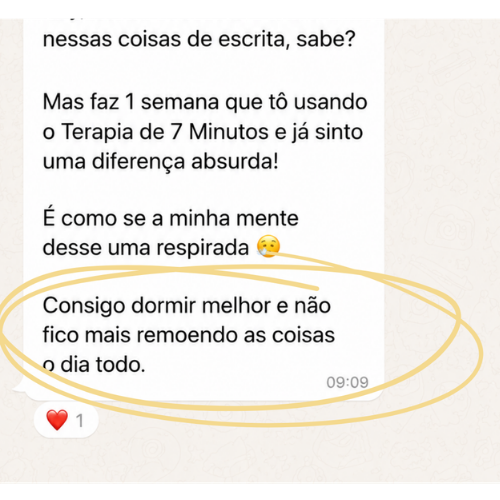 Relato de quem pratica a Terapia de 7 Minutos