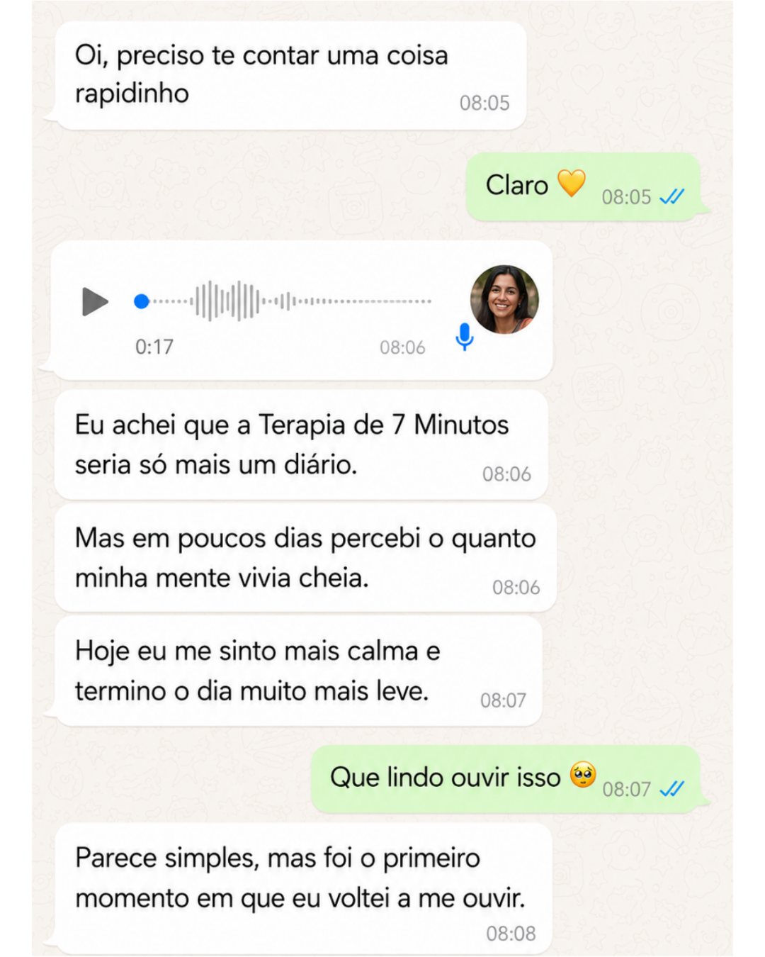 Relato de quem pratica a Terapia de 7 Minutos