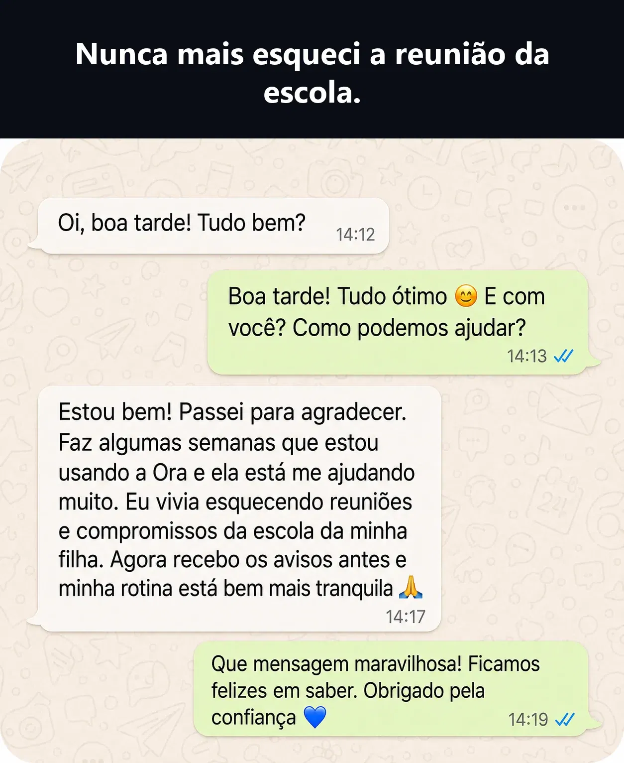 Depoimento de cliente da Ora
