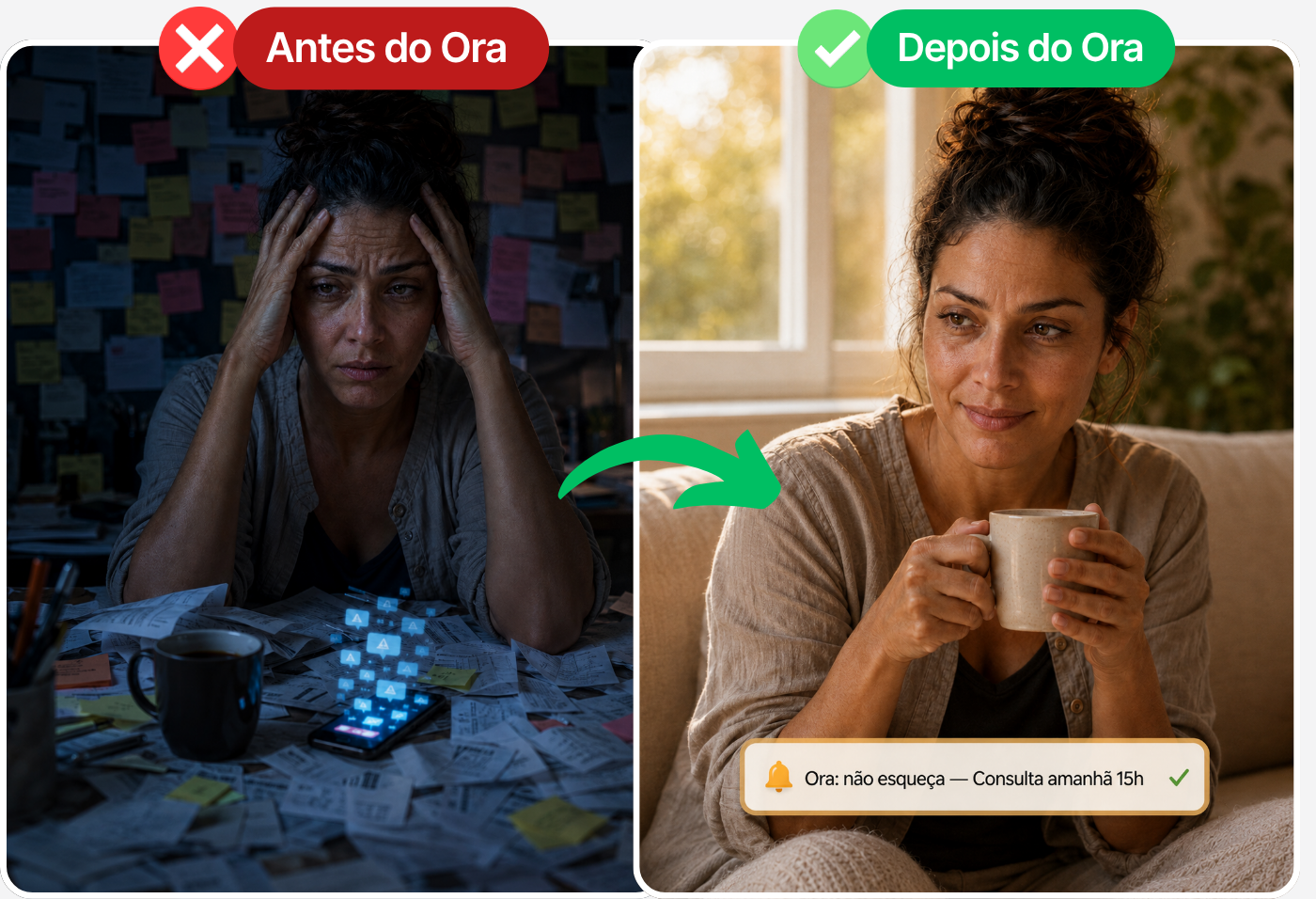Antes e depois do Ora: da cabeça cheia à cabeça leve