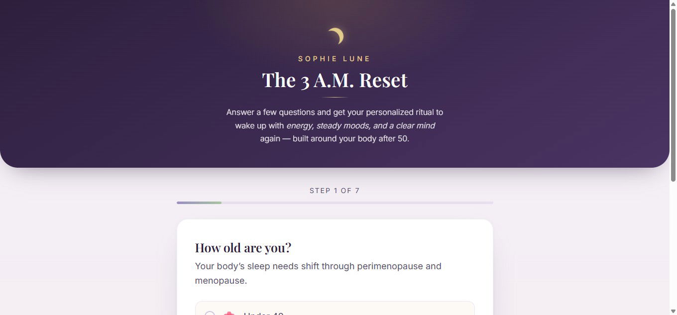 The 3 A.M. Reset personalized quiz