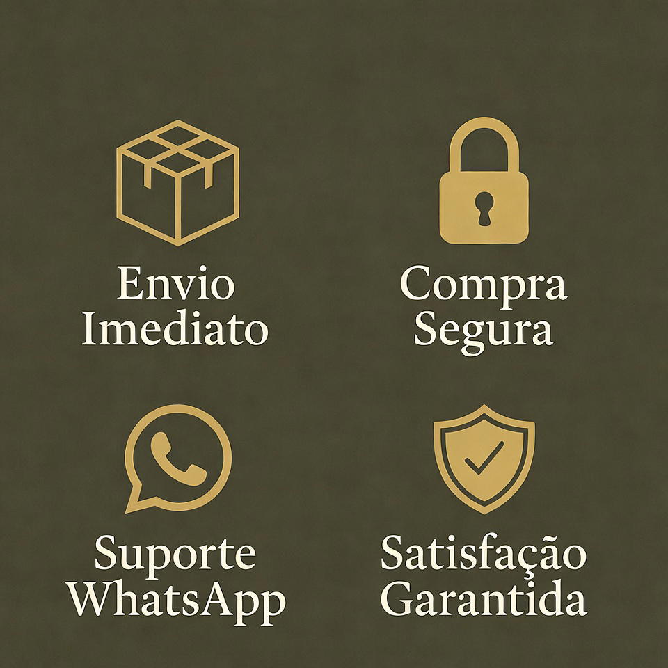 Envio imediato, compra segura, suporte WhatsApp, satisfacao garantida