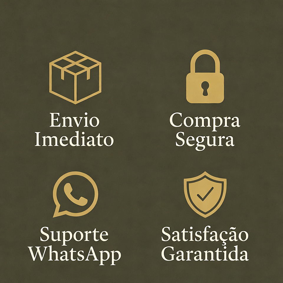 Envio imediato, compra segura, suporte WhatsApp, satisfacao garantida