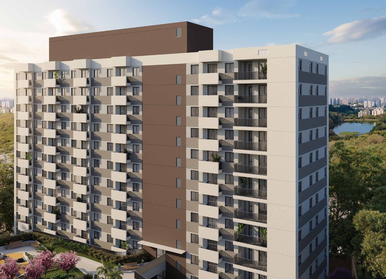 Fachada do 360 Park View, empreendimento Cury no Parque São Domingos