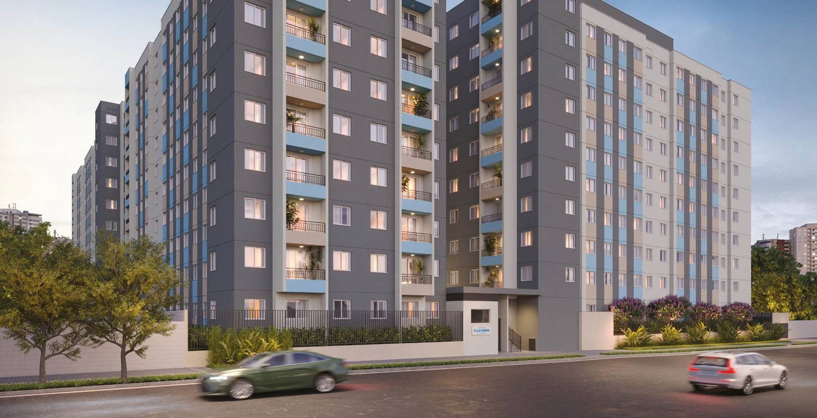 Fachada do Cidade Villa-Lobos Condomínio Tenor, empreendimento Cury no Jaguaré