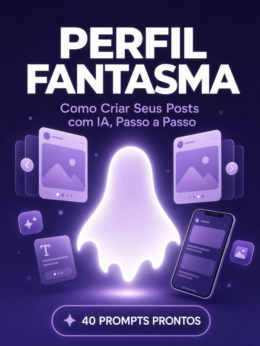 Capa do ebook Perfil Fantasma: Como Criar Seus Posts com IA, Passo a Passo