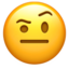 face with raised eyebrow-face with one eyebrow raised