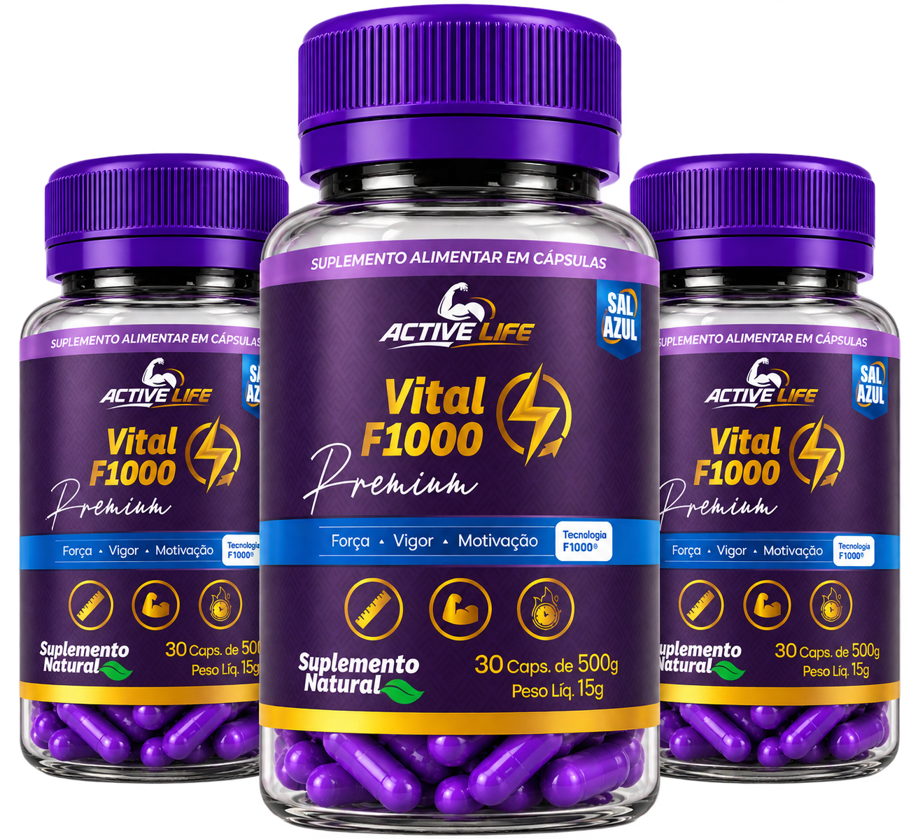 Vital F1000 - 3 potes Sal Azul