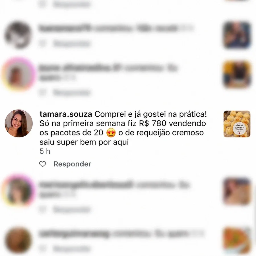 Depoimento de Tamara Souza: R$780 na primeira semana