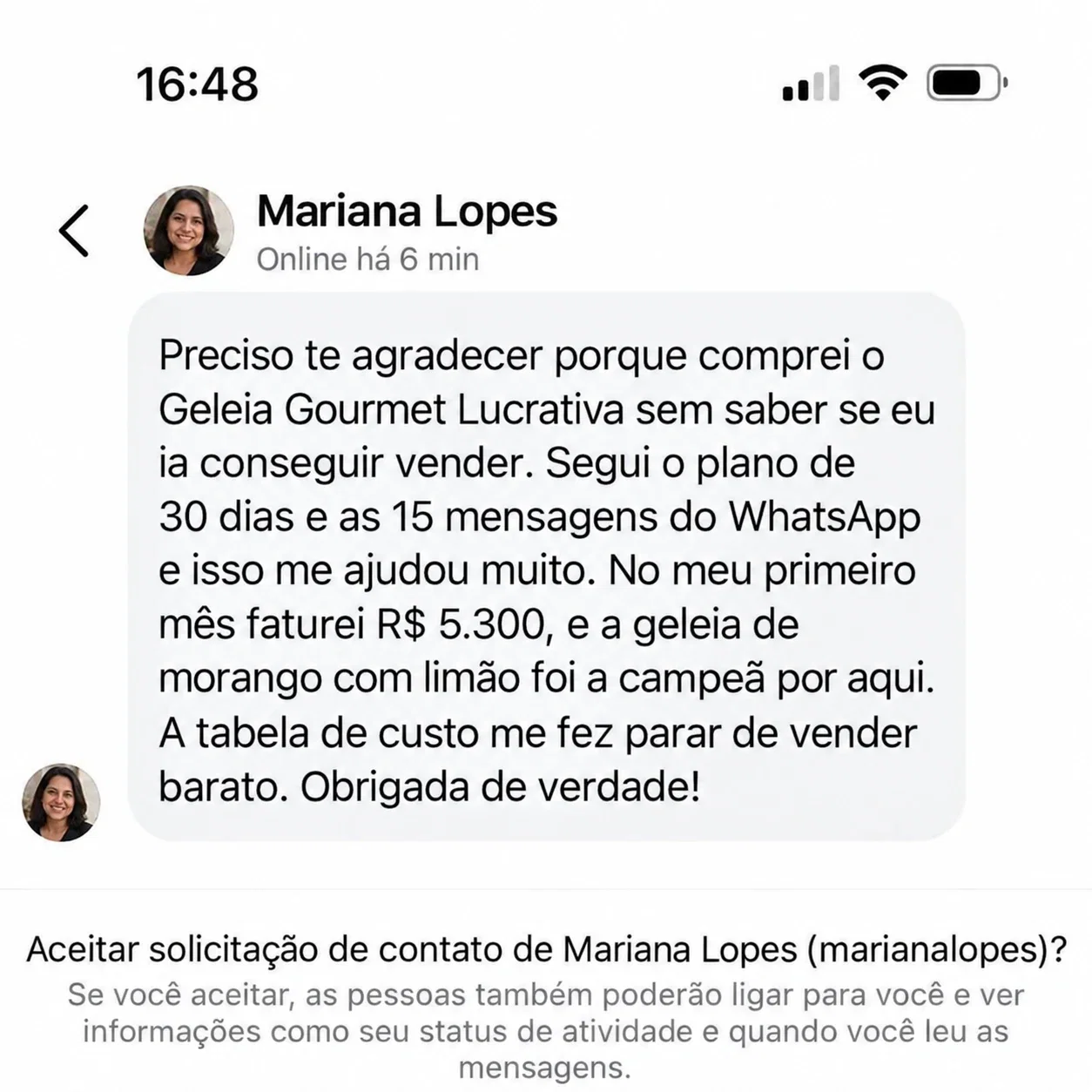 Depoimento de Mariana Lopes — R$5.300 no primeiro mês