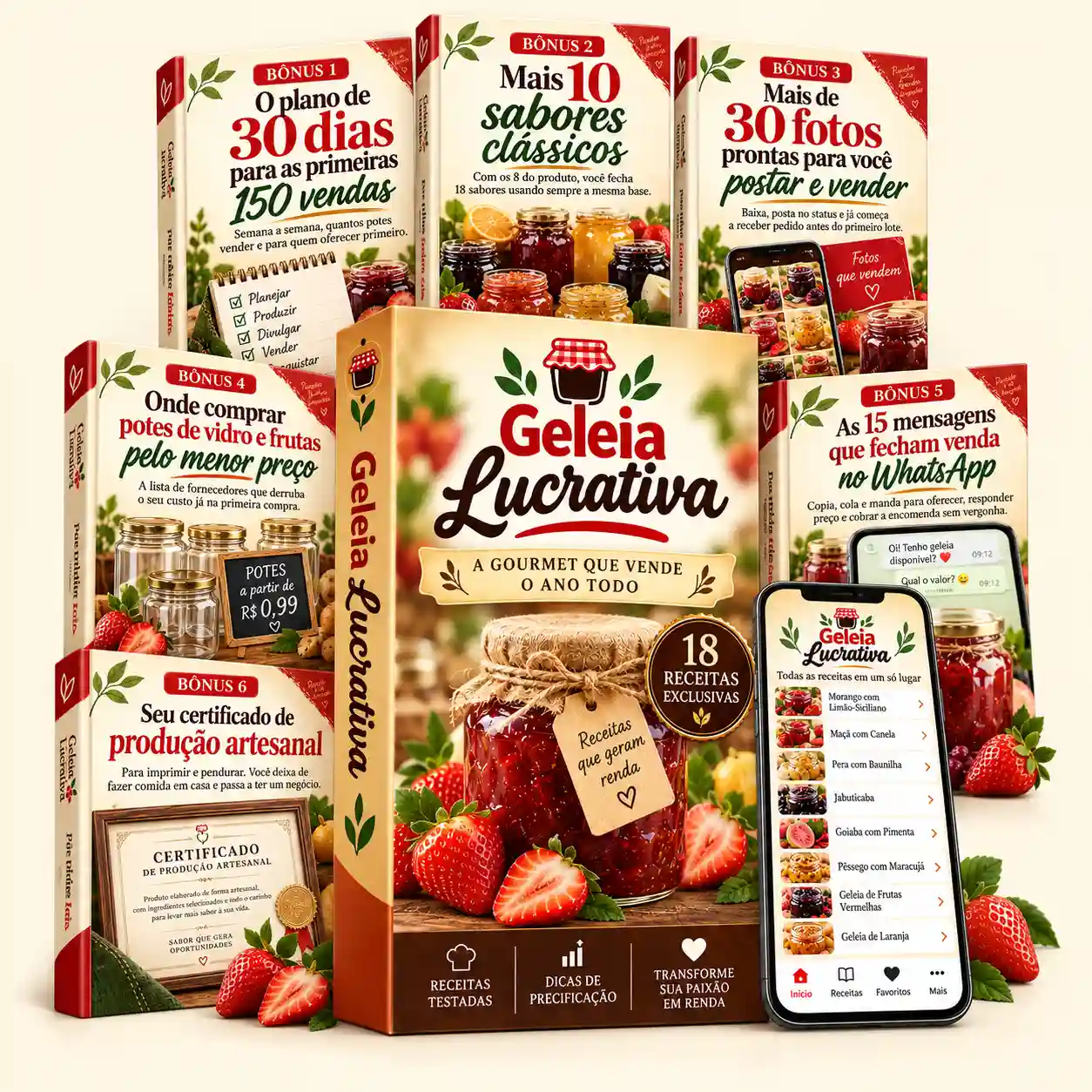Geleia Lucrativa — mockup do produto