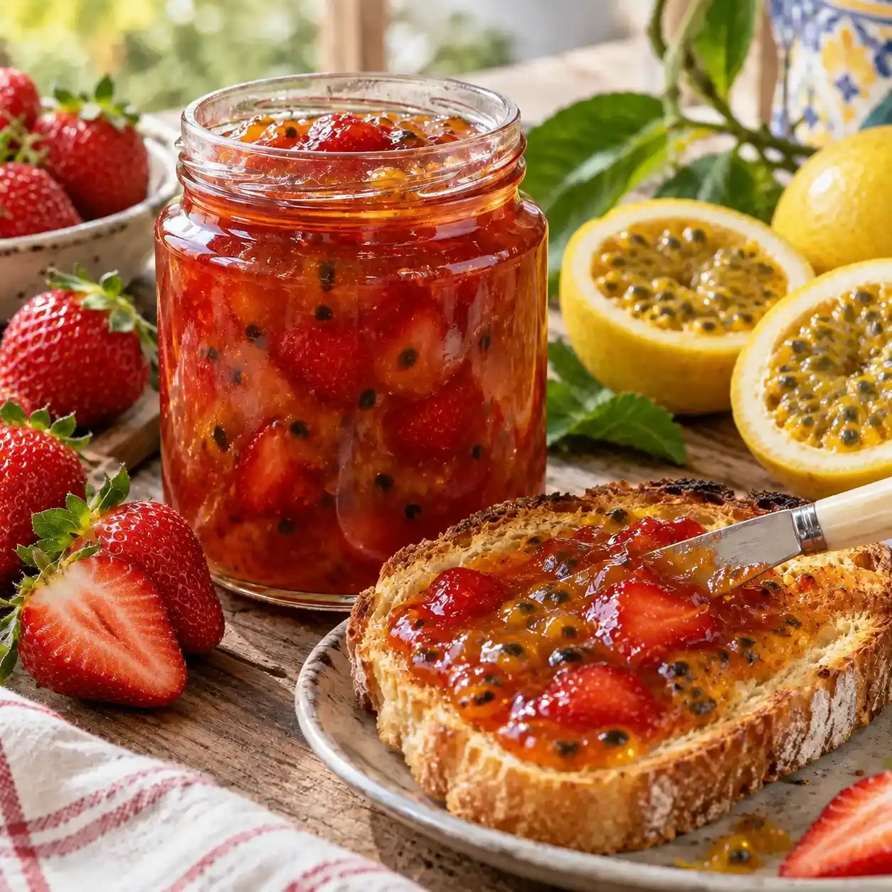 Geleia de morango com maracujá