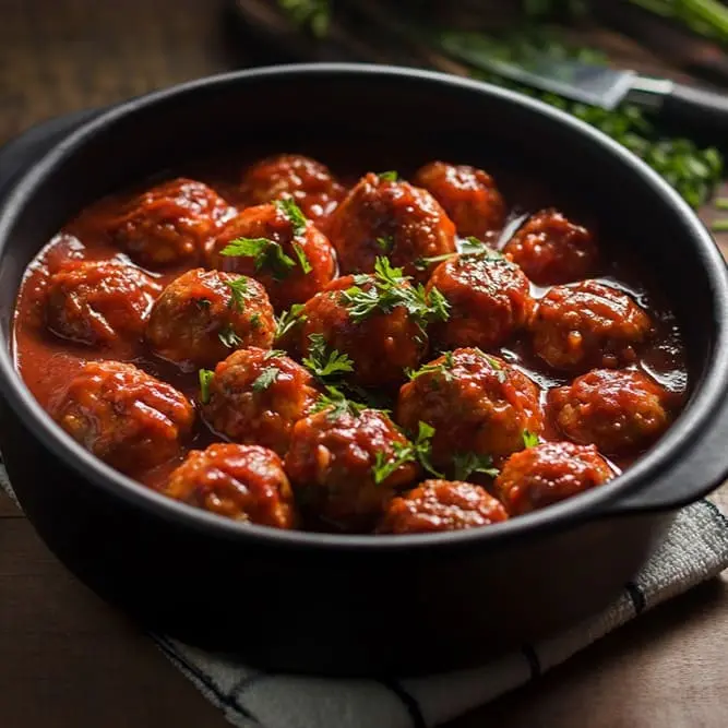 Almôndegas de carne moída ao molho de tomate