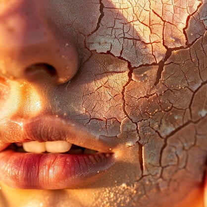 Cracked skin from dehydration